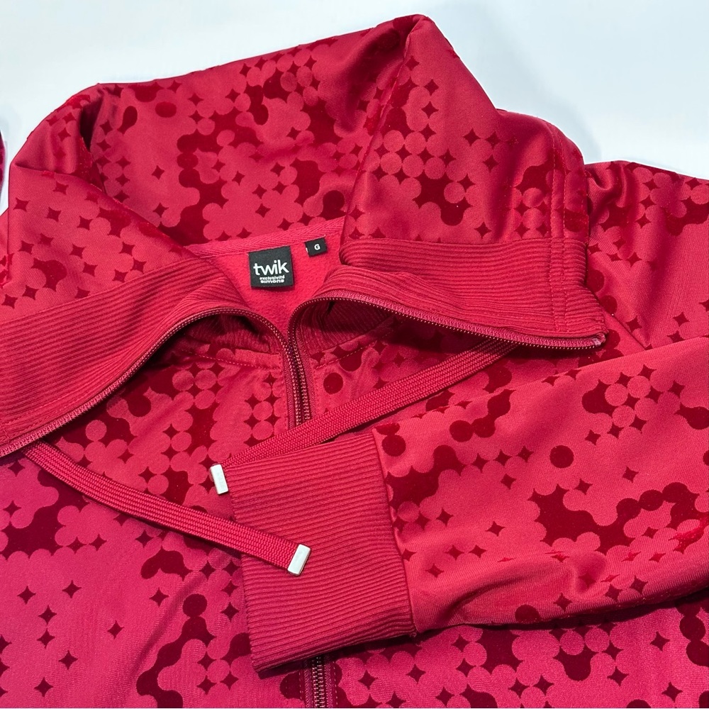 2/$15 Twik Jacket Sweater Women’s Size Large Long Sleeve Full Zip Raised Velvet - Picture 3 of 8
